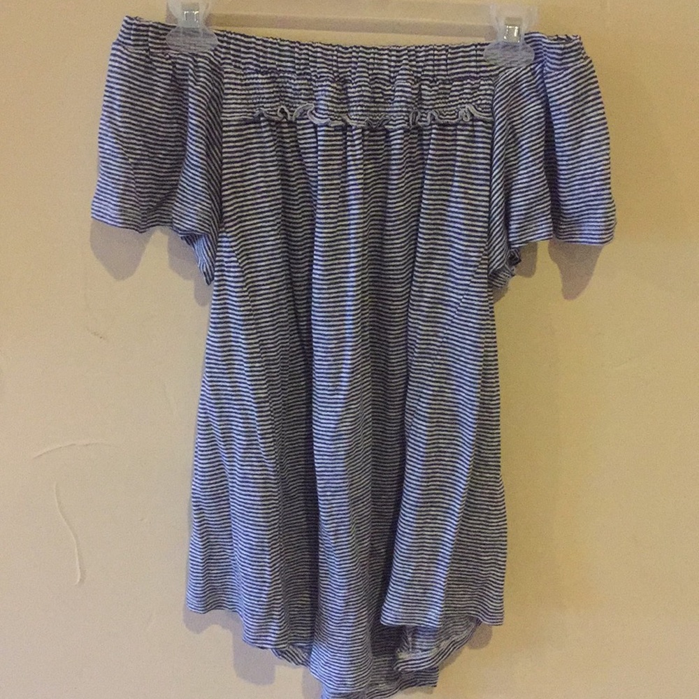 Blue and white striped shirt